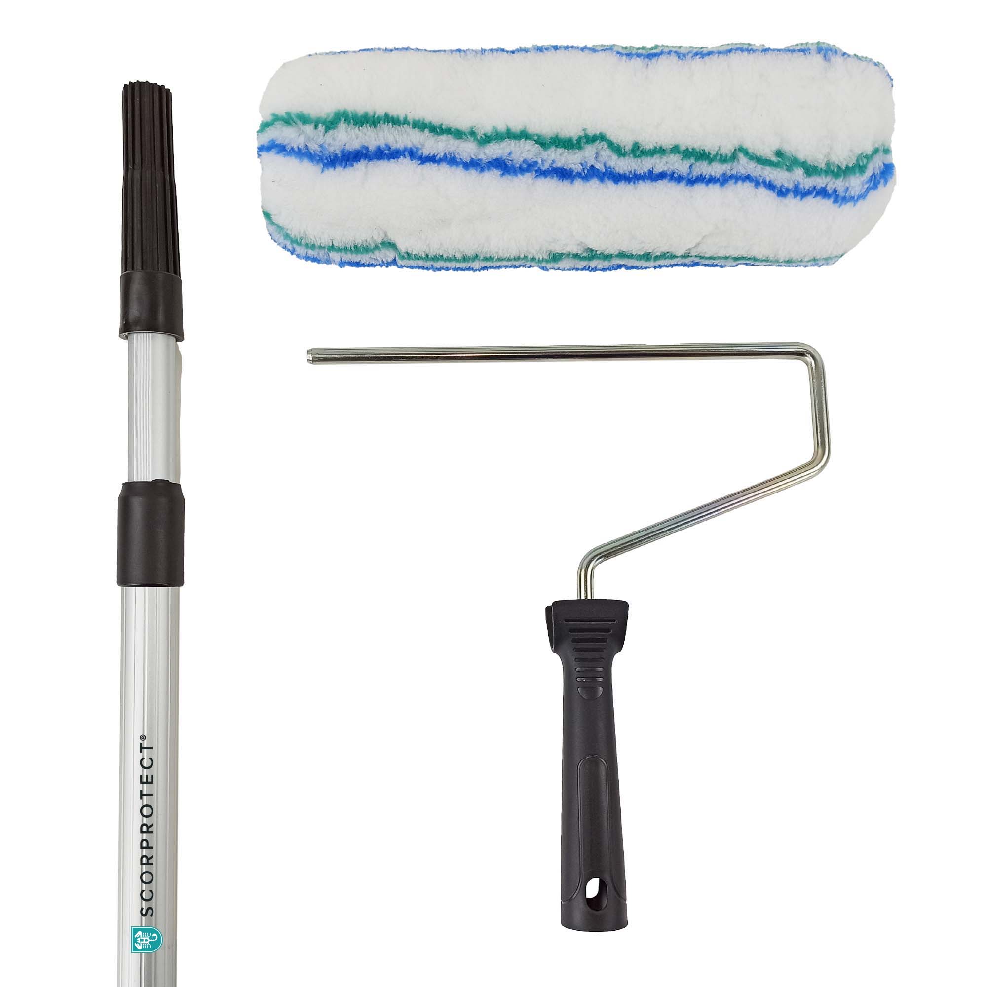 Scorprotect® Profi Universal Farbroll-Set 3 tlg. Polyester-Farbwalze 25 cm und Alu-Teleskopstange Scorprotect® Profi Universal Farbroll-Set 3 tlg. Polyester-Farbwalze 25 cm und Alu-Teleskopstange