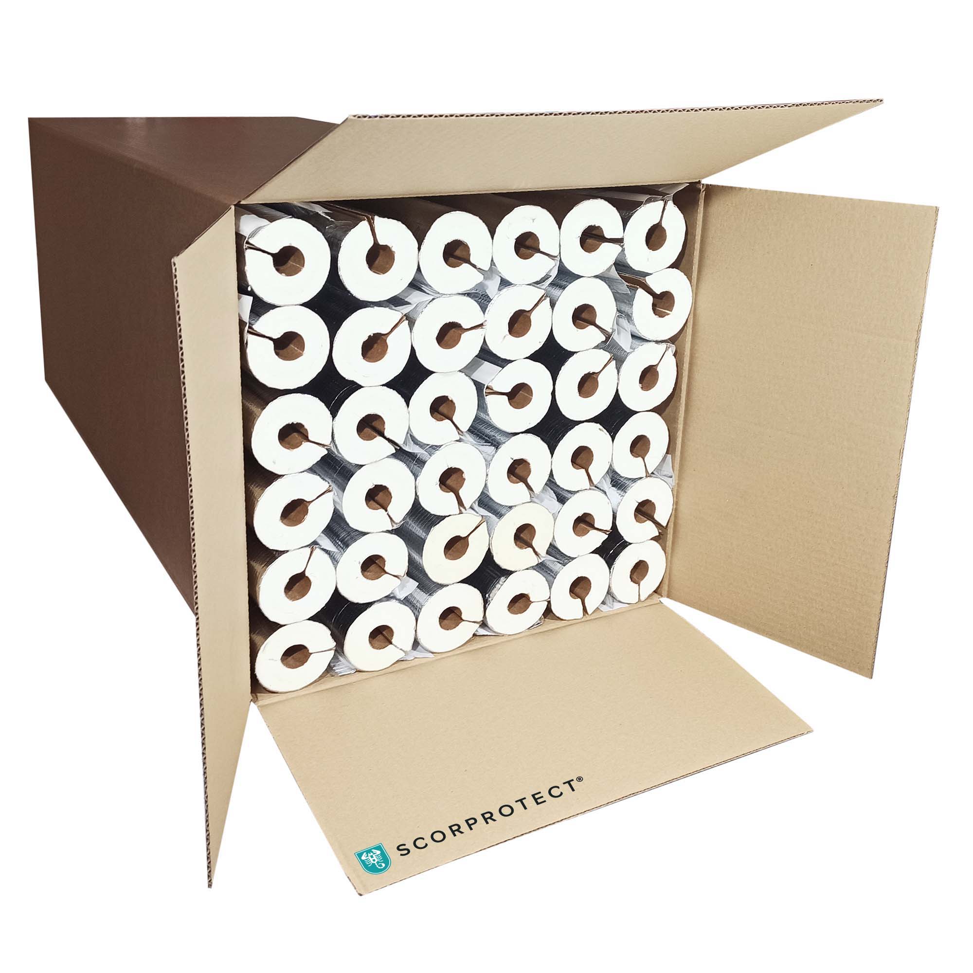 Scorprotect® voller Karton Alu PUR Rohrschale / Rohrisolierung mit Gewebemantel selbstklebend