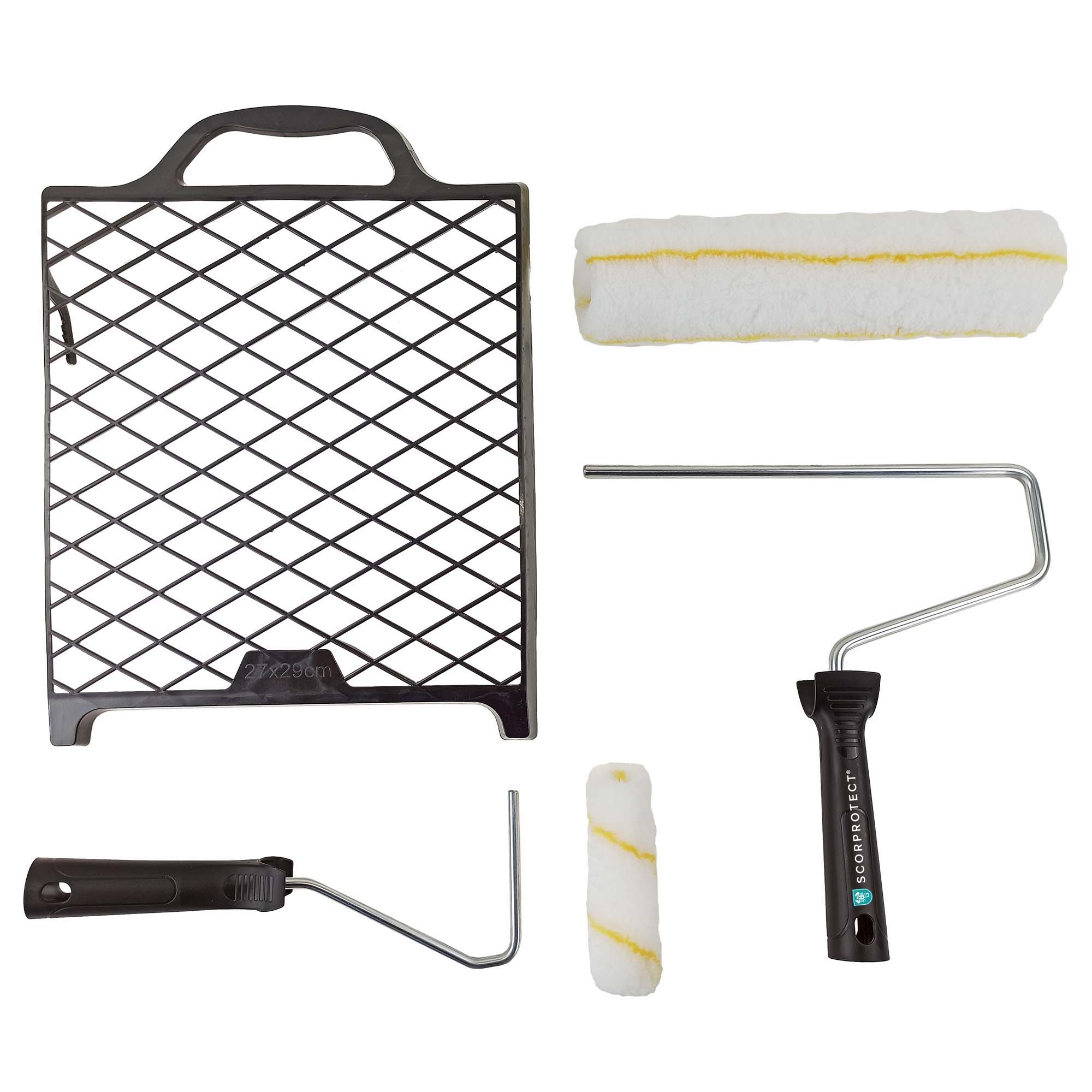 Scorprotect® Streich-Set 5-teilig mit Farbwalze, Bügel und Abstreifgitter Scorprotect® Streich-Set 5-teilig mit Farbwalze, Bügel und Abstreifgitter