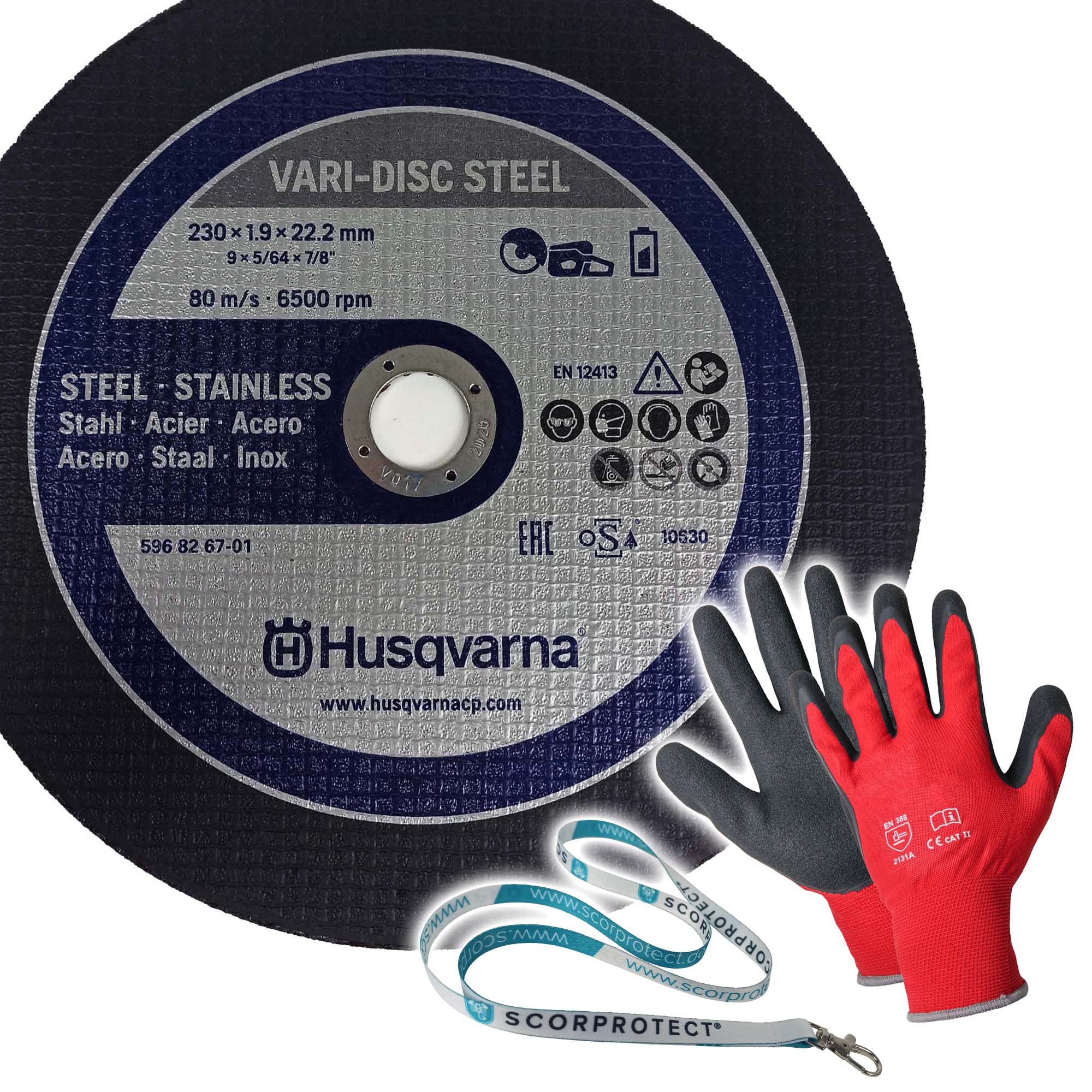 Original Vari-Disc Stahl BAT Trennscheiben Set 5 Stück 230 mm für Husqvarna Trennschleifer Original Vari-Disc Stahl BAT Trennscheiben Set 5 Stück 230 mm für Husqvarna Trennschleifer