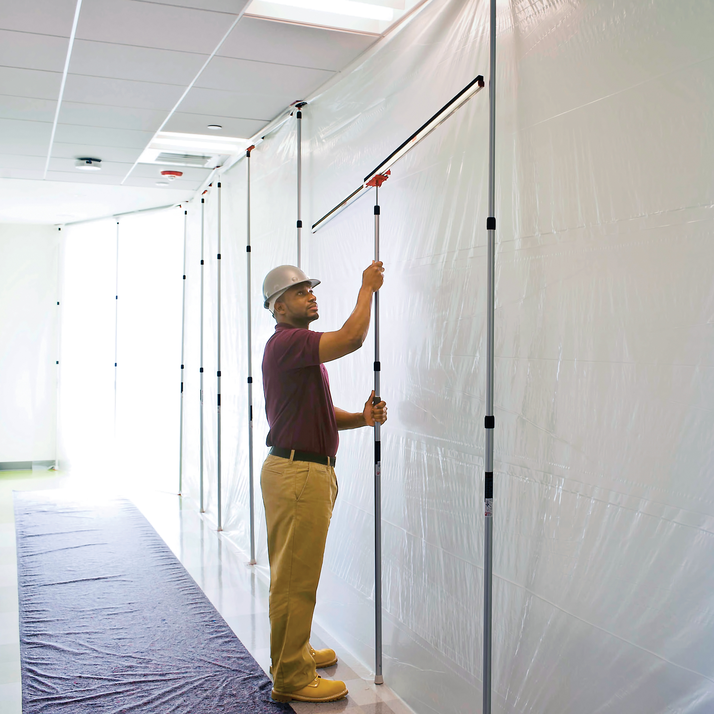 Staubschutzwand Zipwall Aluminium Dichtschienen mit Schaumleiste 2er Set