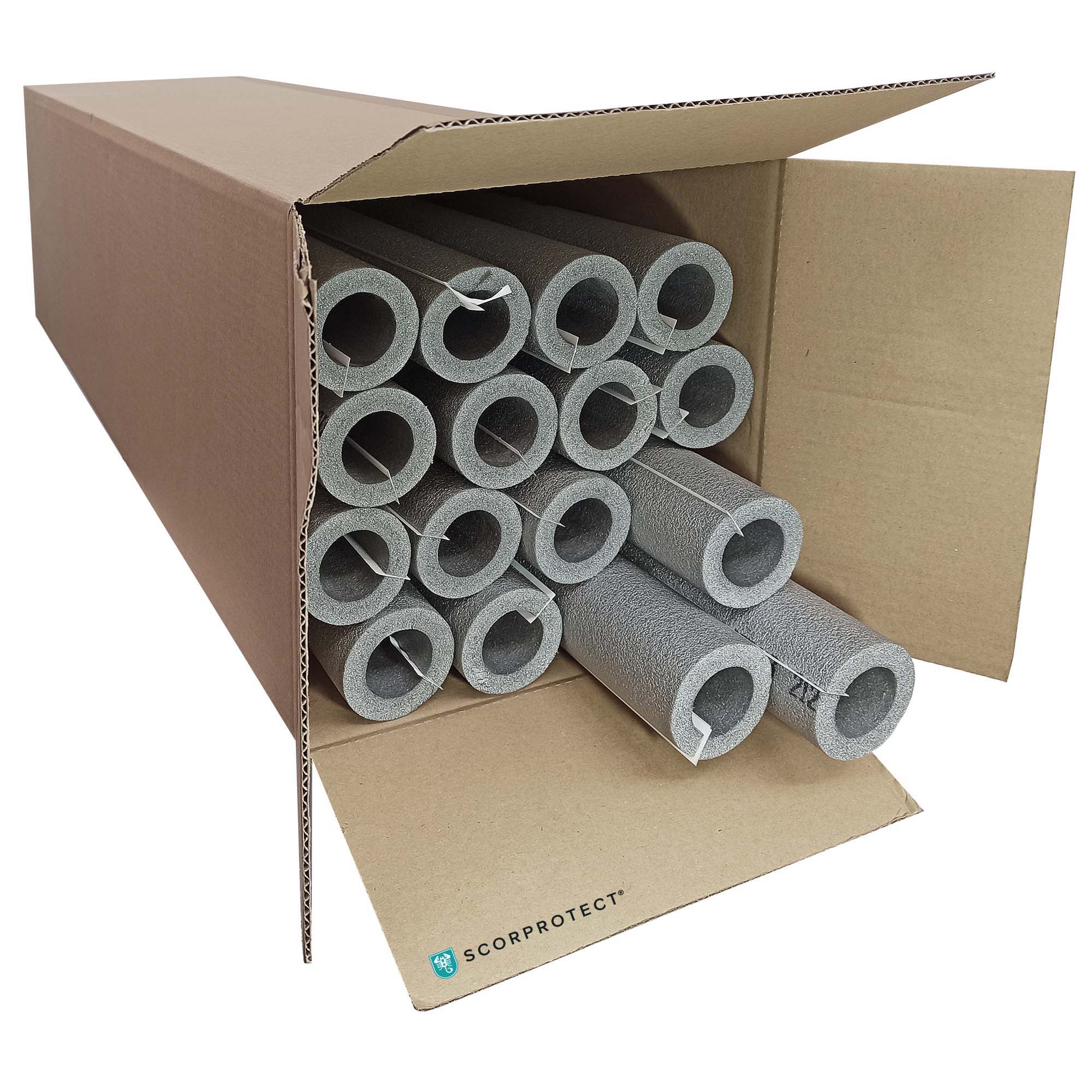 PE Rohrisolierung selbstklebend 1 m ganzer Karton Farbe grau 35 mm x 13 mm