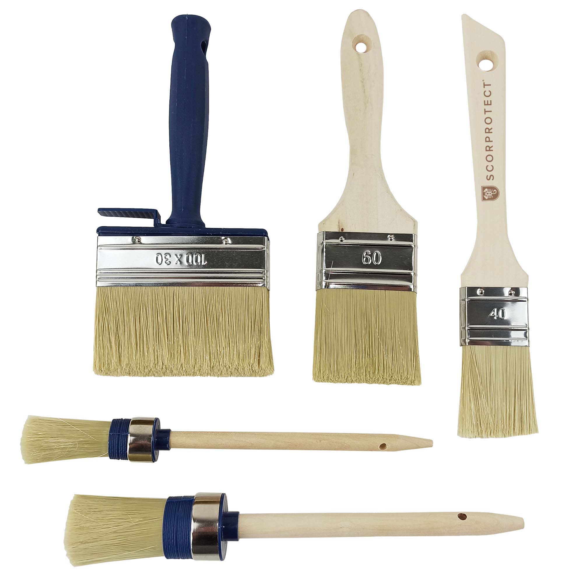Scorprotect® Profi Streich-Set 5-teilig verschiedene Pinsel Scorprotect® Profi Streich-Set 5-teilig verschiedene Pinsel