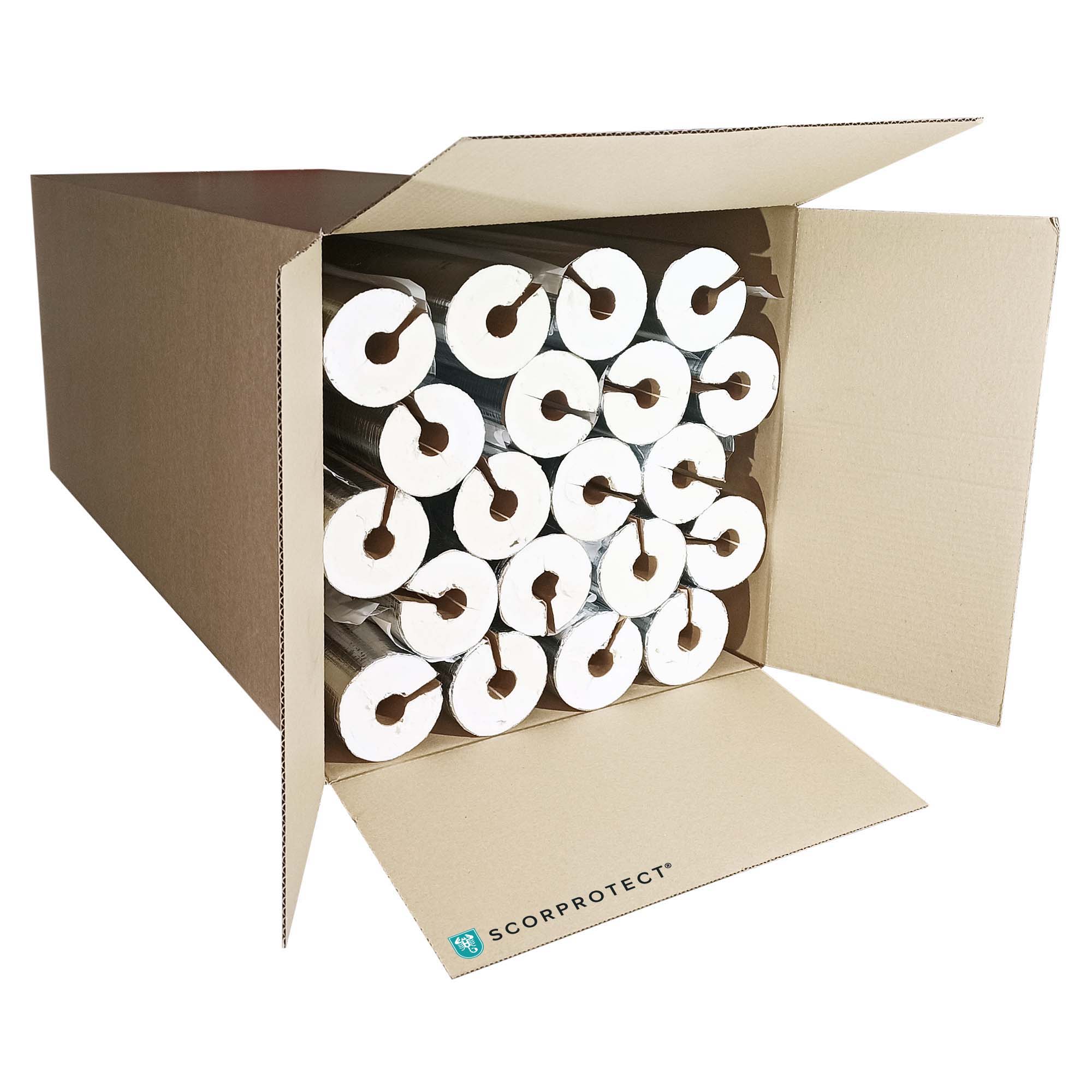 Scorprotect® voller Karton Alu PUR Rohrschale / Rohrisolierung mit Gewebemantel selbstklebend Scorprotect® voller Karton Alu PUR Rohrschale / Rohrisolierung mit Gewebemantel selbstklebend