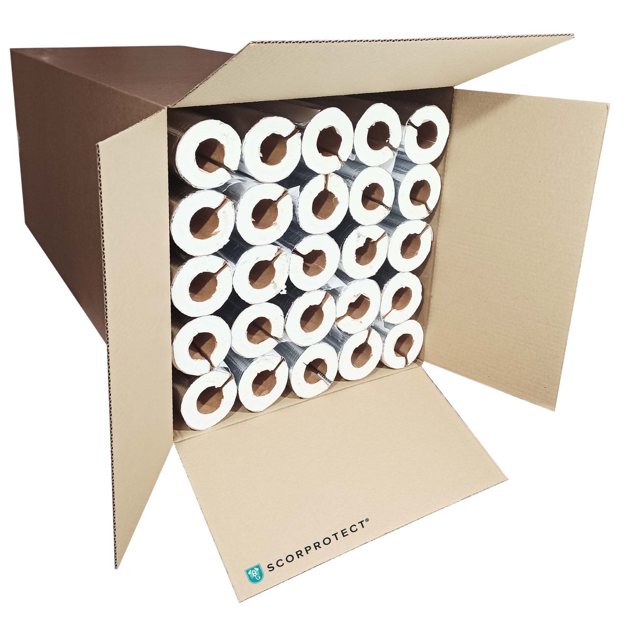 Scorprotect® voller Karton Alu PUR Rohrschale / Rohrisolierung mit Gewebemantel selbstklebend