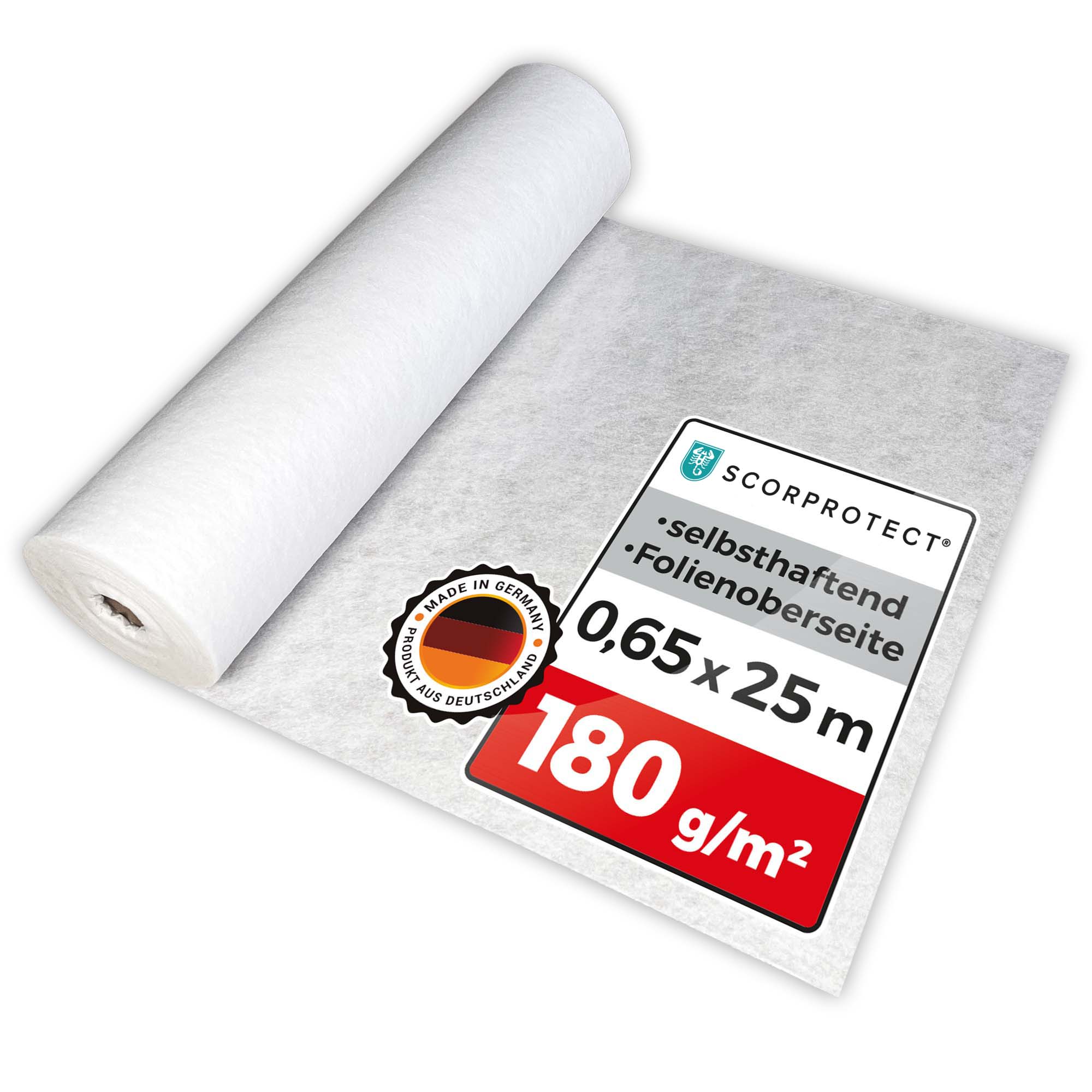 Abdeckvlies selbsthaftend 0,65 x 25 m mit Folienoberseite 180 g/m² TreppTurbo180 25/65 Abdeckvlies selbsthaftend 0,65 x 25 m mit Folienoberseite 180 g/m² TreppTurbo180 25/65