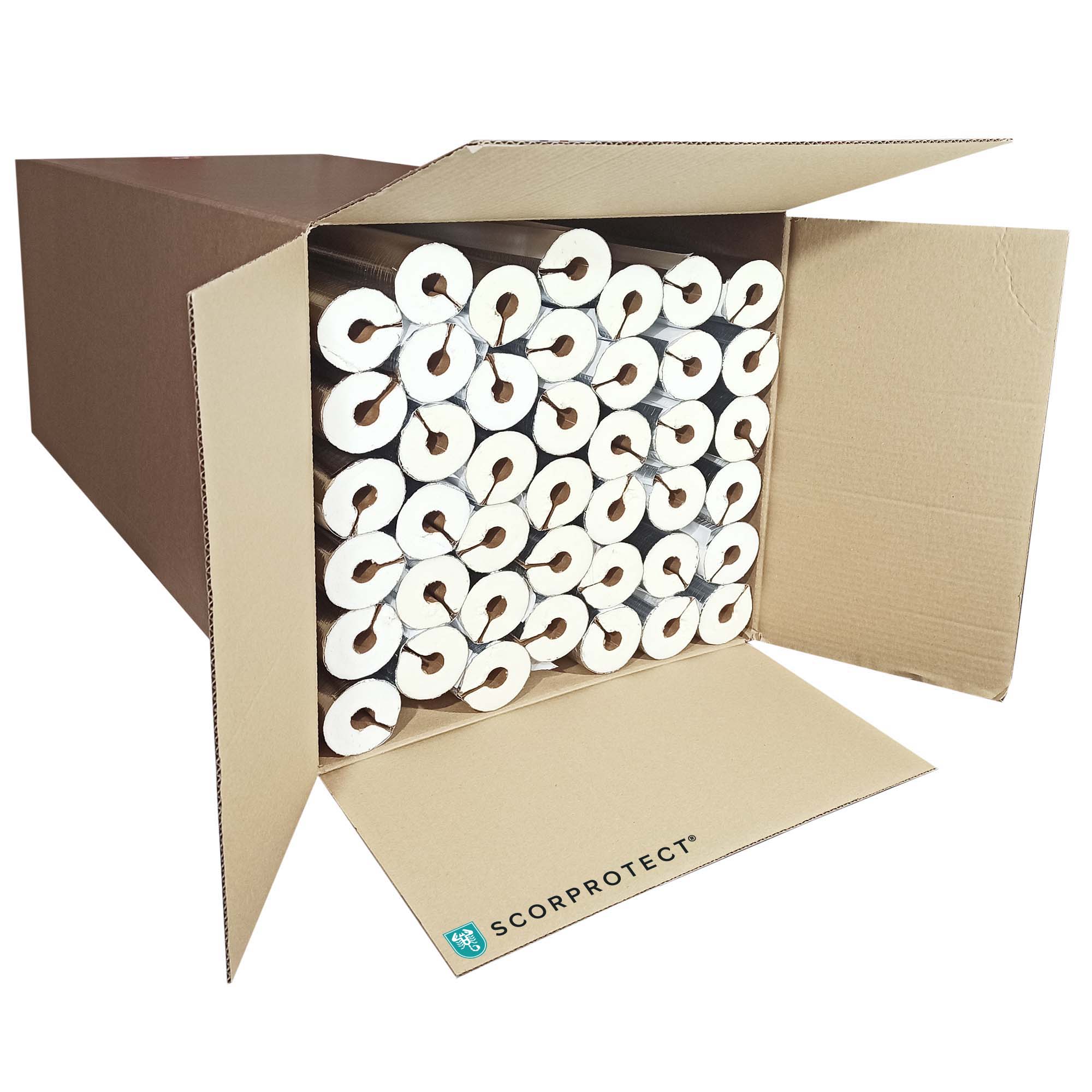 Scorprotect® voller Karton Alu PUR Rohrschale / Rohrisolierung mit Gewebemantel selbstklebend Scorprotect® voller Karton Alu PUR Rohrschale / Rohrisolierung mit Gewebemantel selbstklebend