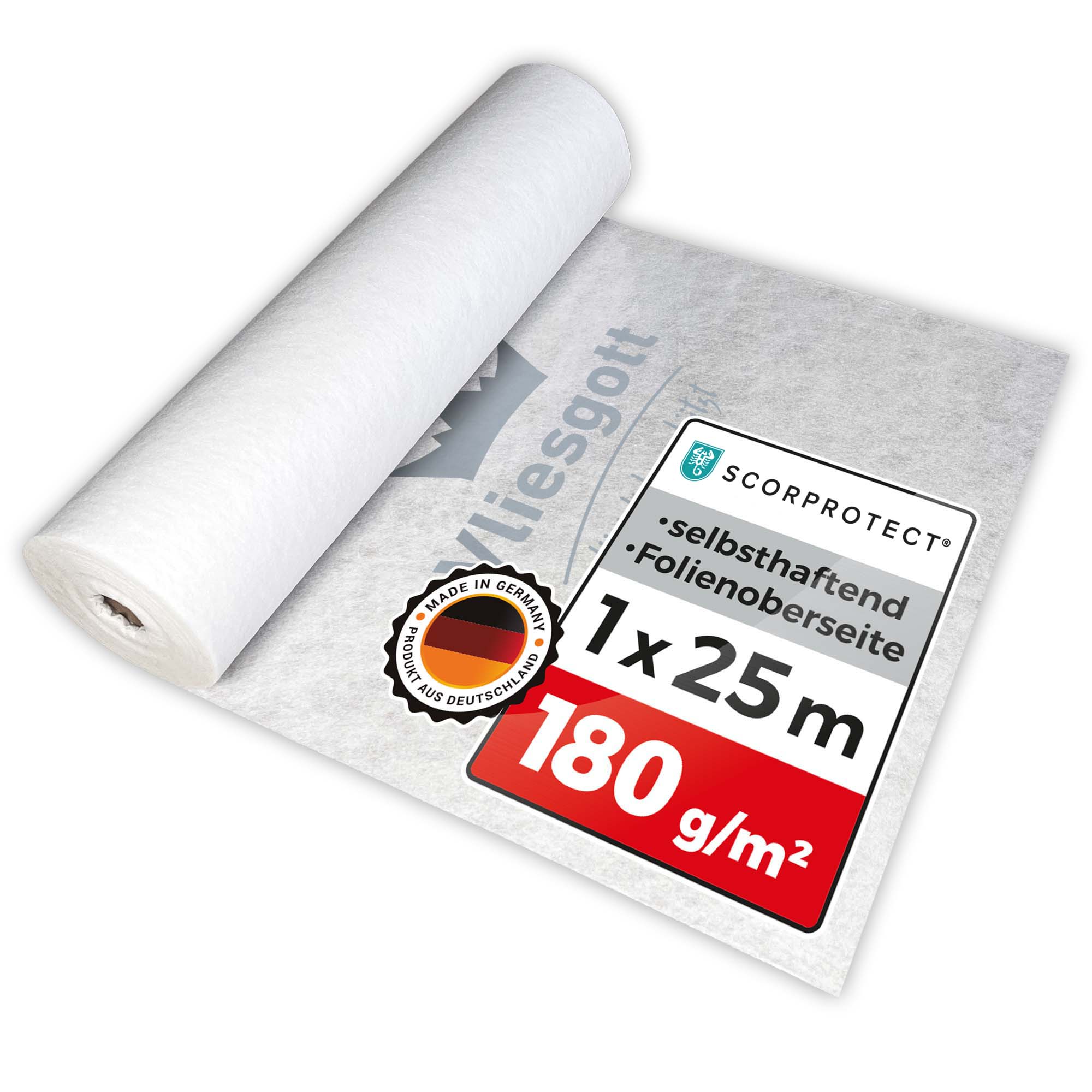 BSV Boden- und Treppenschutzvlies selbsthaftend Vliesgott 1 m x 25 m 180 g/m² BSV Boden- und Treppenschutzvlies selbsthaftend Vliesgott 1 m x 25 m 180 g/m²